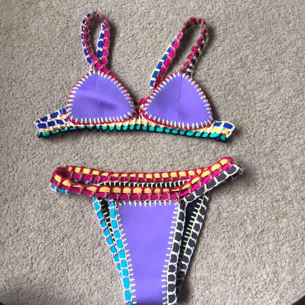 Neoprene knit swimsuit